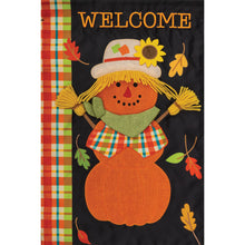 Fall & Winter Burlap Garden Flags scarecrow pumpkins