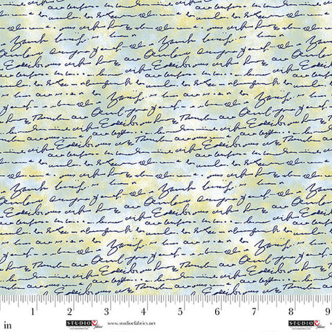 script on texture, Air Mail Collection Cotton Fabric