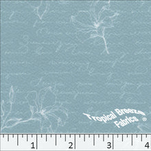 Floral Sketch Liverpool Knit Print Dress Fabric 32742 sea foam