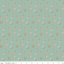 Forgotten Memories Collection Scattered Flowers Cotton Fabric seaglass