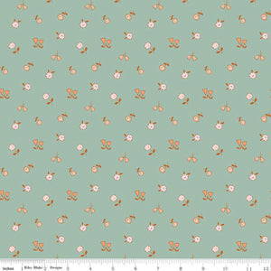 Forgotten Memories Collection Scattered Flowers Cotton Fabric seaglass