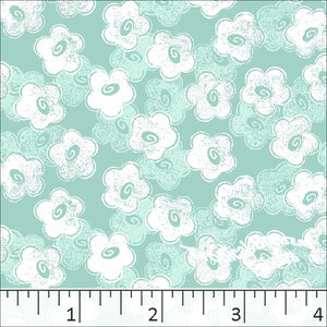 Poly Cotton Blossom Dress Fabric seafoam