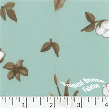seafoam, Interlock Knit Floral Print Polyester Fabric 57450
