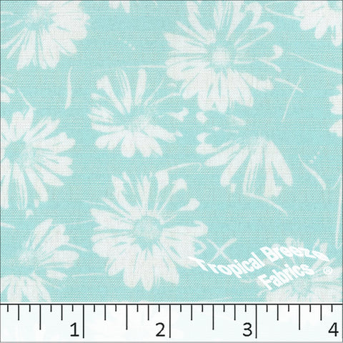 Poly Rayon Floral Print Fabric 04441 seafoam