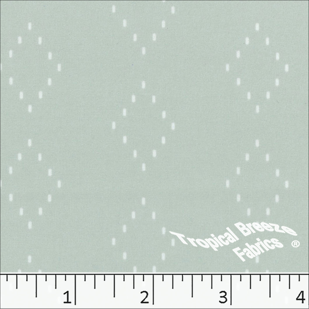 seafoam, Quick Dry Stretch Crepe Diamond Print Fabric 04451