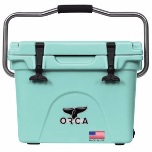 Orca 20 Quart Cooler in seafoam, front view