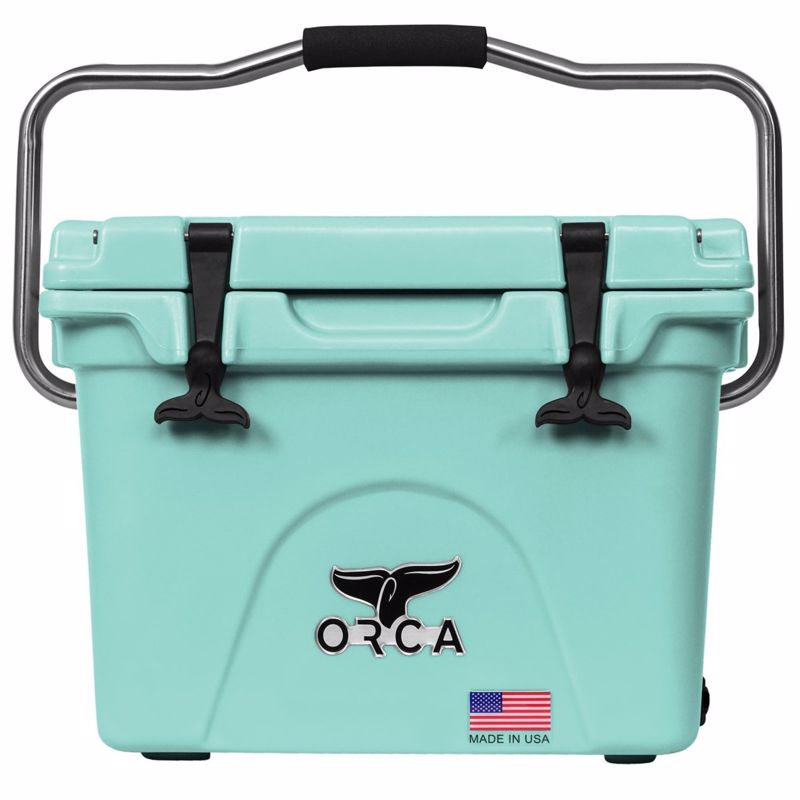 Orca 20 Quart Cooler in seafoam, front view