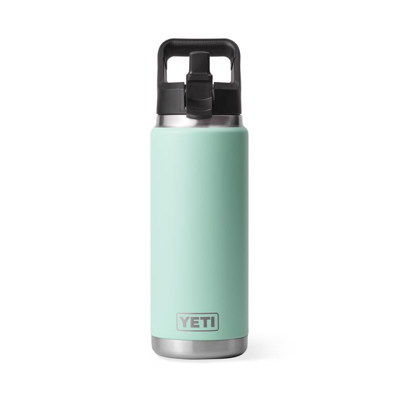 Yeti Rambler 26 oz Water Bottle with Straw Cap in seafoam