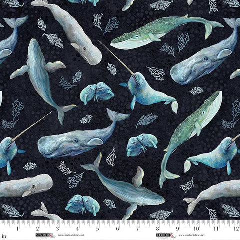 sealife toss, A Drop Into the Ocean Cotton Fabric 88