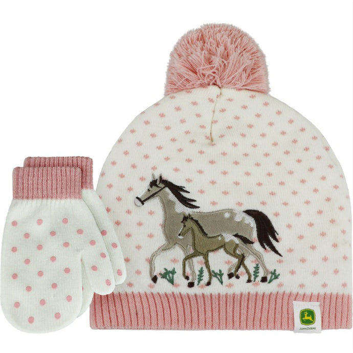 set, Toddler's Horse Love Hat and Mitten Set J2H660WT