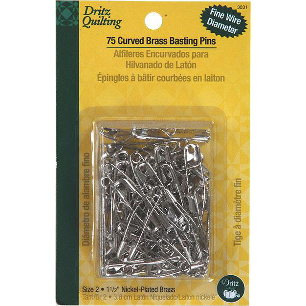 Curved Safety Pins for Basting