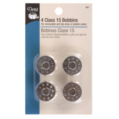 Metal bobbins.