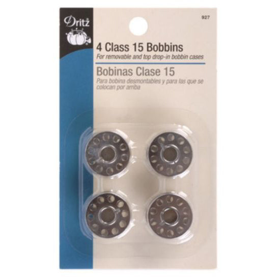 Metal bobbins.