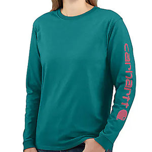 Women's Long Sleeve Logo Sleeve Graphic Tee 103401-HA5 Shaded Spruce