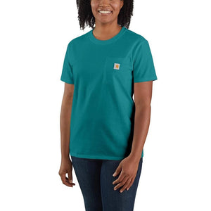 Shaded Spruce Carhartt women's short-sleeve pocket t-shirt
