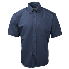 men's short sleeve ripstop work shirt in navy blue