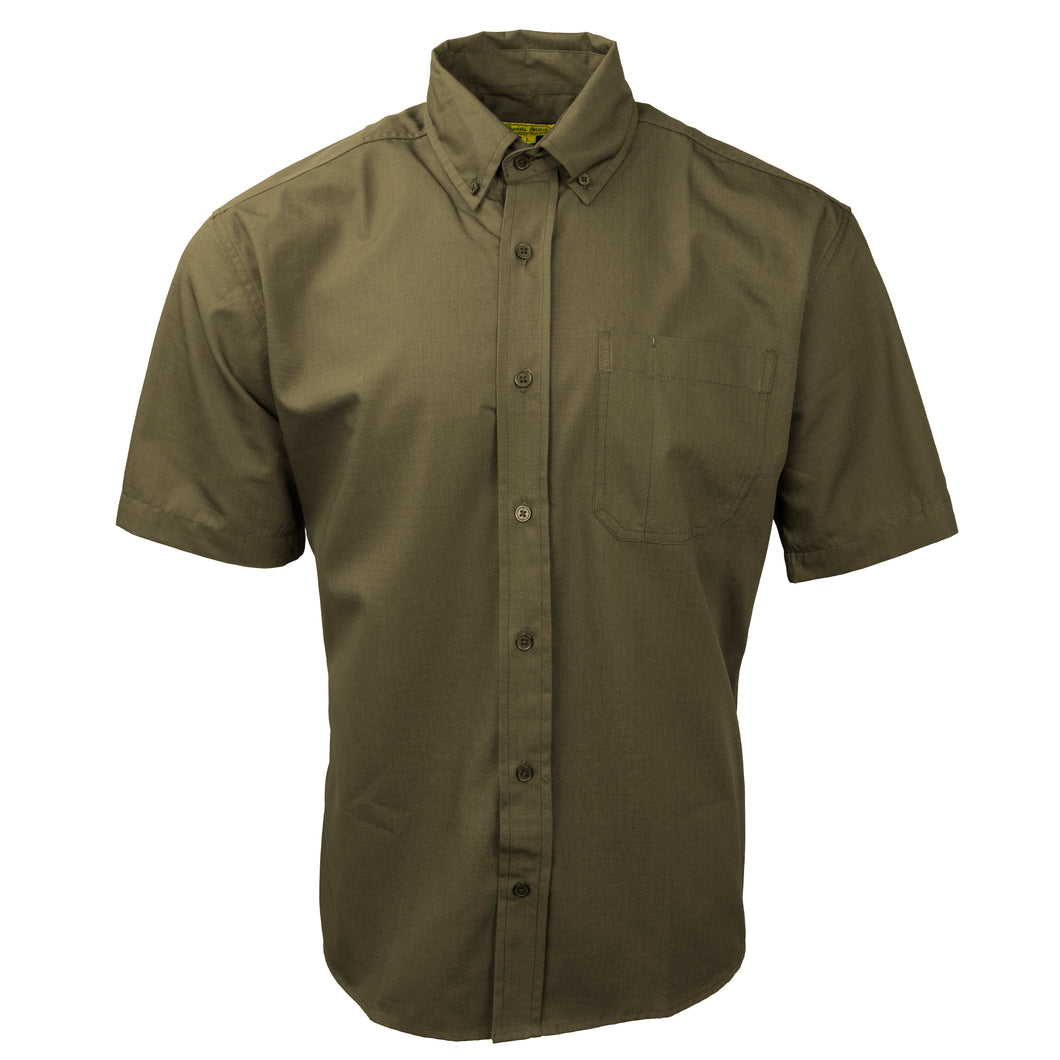 men's short sleeve ripstop work shirt in olive