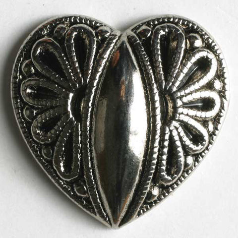 Silver heart button