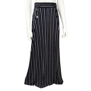 Black/White Striped Button Tab Maxi Skirt SK4467-4215