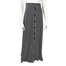 Black/White Stripe Button Maxi Skirt SK4564-2632