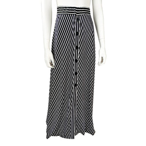 Black/White Stripe Button Maxi Skirt SK4564-2632