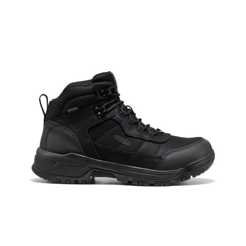 Keen men's Skokie soft toe black hiker boot side view