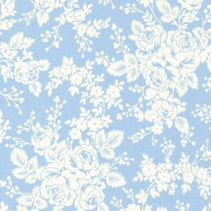 Blueberry Delight Collection Floral Clusters Cotton Fabric 3030 sky blue