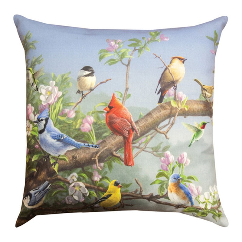 Songbirds in Apple Blossoms Throw Pillow SLAPPL