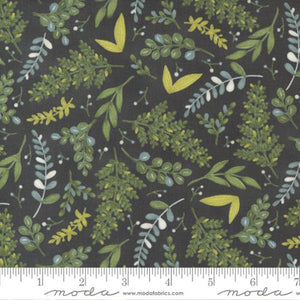 Happiness Blooms Collection Tossed Ferns Cotton Fabric slate