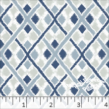 Poly Cotton Lattice Print Fabric slate blue