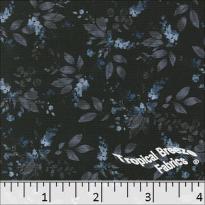 Slate Blue, Crinkle Crepe Print Polyester Fabric 04942