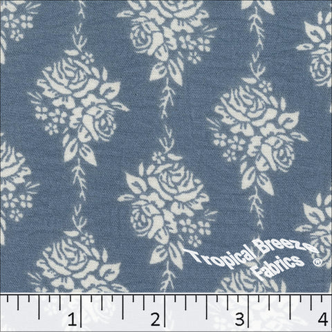 slate blue, Dream Crepe Print Polyester Fabric 042614