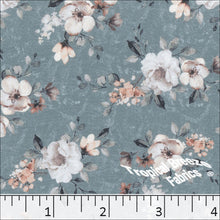 slate blue, Dream Crepe Stretch Floral Print 042513