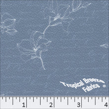 Floral Sketch Liverpool Knit Print Dress Fabric 32742 slate blue