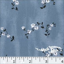 slate blue, Koshibo Tiny Floral Print Polyester Fabric 048518