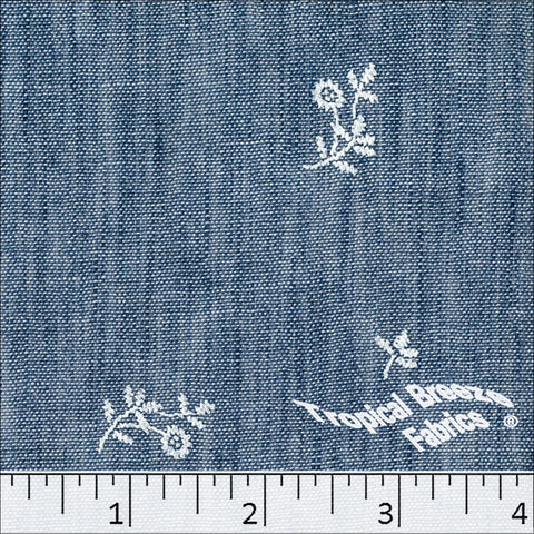 slate blue, Medley Paint Print Polyester Fabric 042629