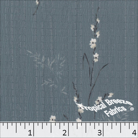 slate blue, Plaid Crush Print Fabric 042622