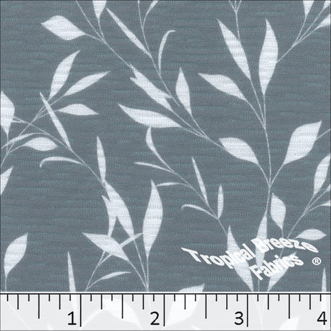slate blue, Rebecca Leafy Knit Print Dress Fabric 573527