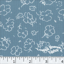 Ribbed Knit Small Floral Print Fabric 32736 slate blue