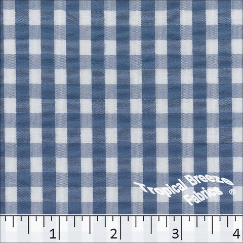 slate blue, Seersucker Plaid Fabric 48850
