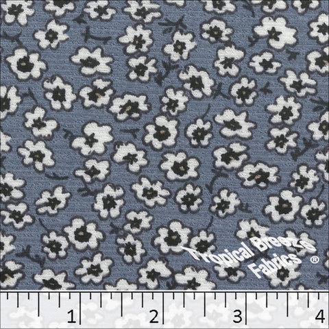 slate blue, Serenity Knit Floral Print Fabric 572611
