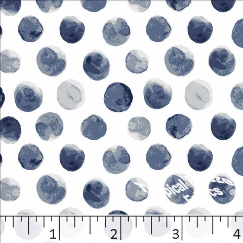 slate blue, Standard Weave Dot Print Poly Cotton Fabric 6259