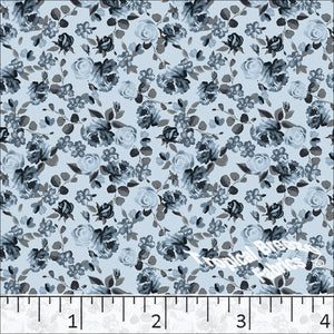 Standard Weave Floral Poly Cotton Fabric 6109 slate blue