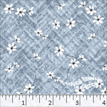 Standard Weave Small Floral Poly Cotton Dress Fabric 6078 slate blue