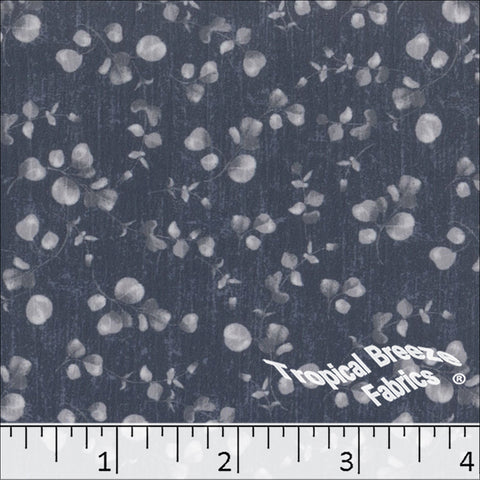 slate blue, Sweet Creme Print Polyester Fabric 042610