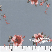 Swiss Dot Knit Floral Print Fabric 32343 slate blue