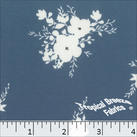 slate blue, Tamara Knit Floral Print Fabric 578612