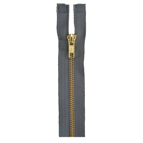 Slate blue metal zipper