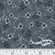 slate blue, Silk Mist Print Polyester Fabric 042515
