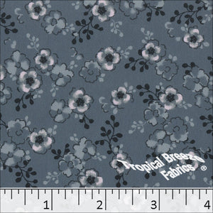 slate blue, Silk Mist Print Polyester Fabric 042515